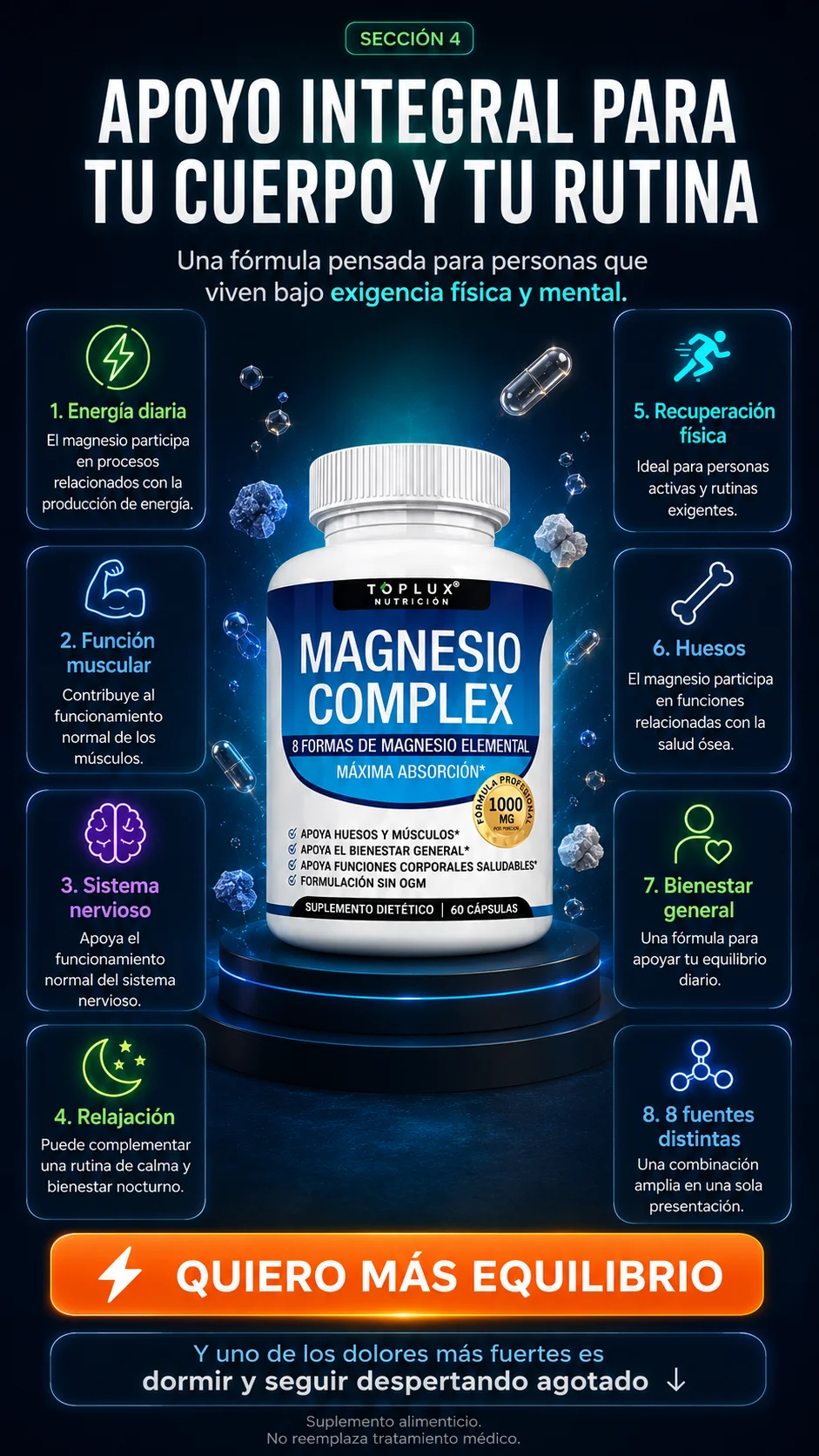 Magnesio Complex 8 en 1 — Máxima absorción y bienestar integral