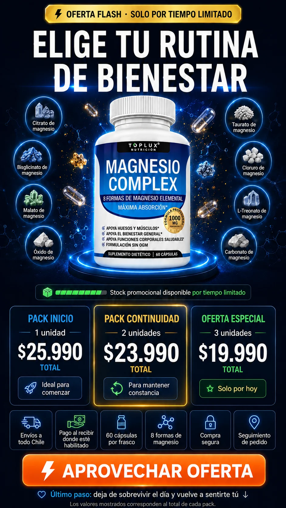 Magnesio Complex 8 en 1 — Máxima absorción y bienestar integral